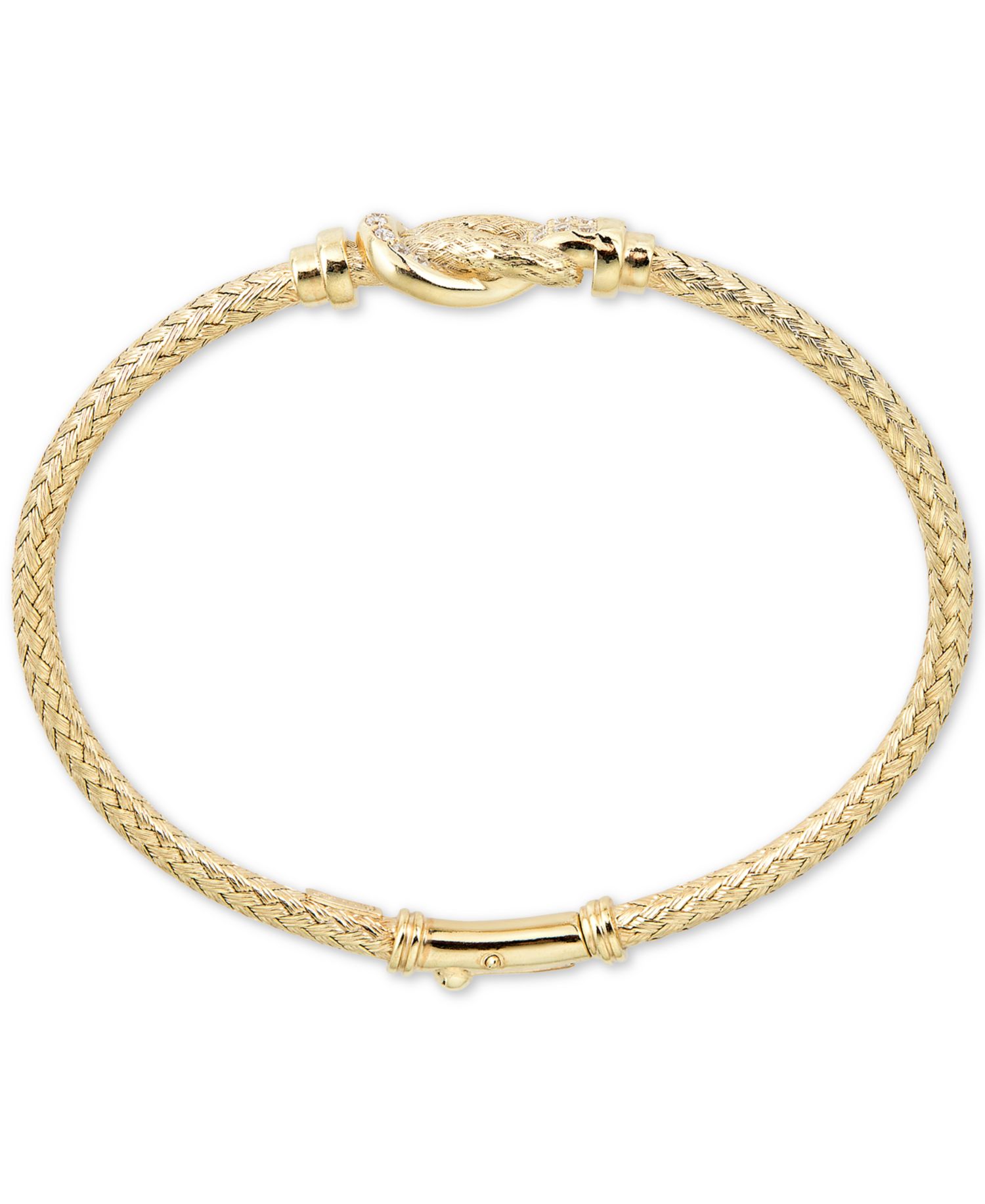 Diamond Interlocking Braided Bangle Bracelet (1/5 ct. t.w.) in 14k Gold-Plated Sterling Silver