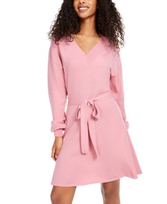 Sequin Hearts - Juniors' Tie-Waist Sweater Dress