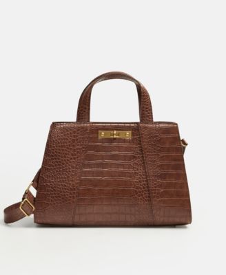 croc effect tote bag