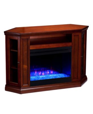 Stonington Color Changing Corner Convertible Electric Fireplace with Storage