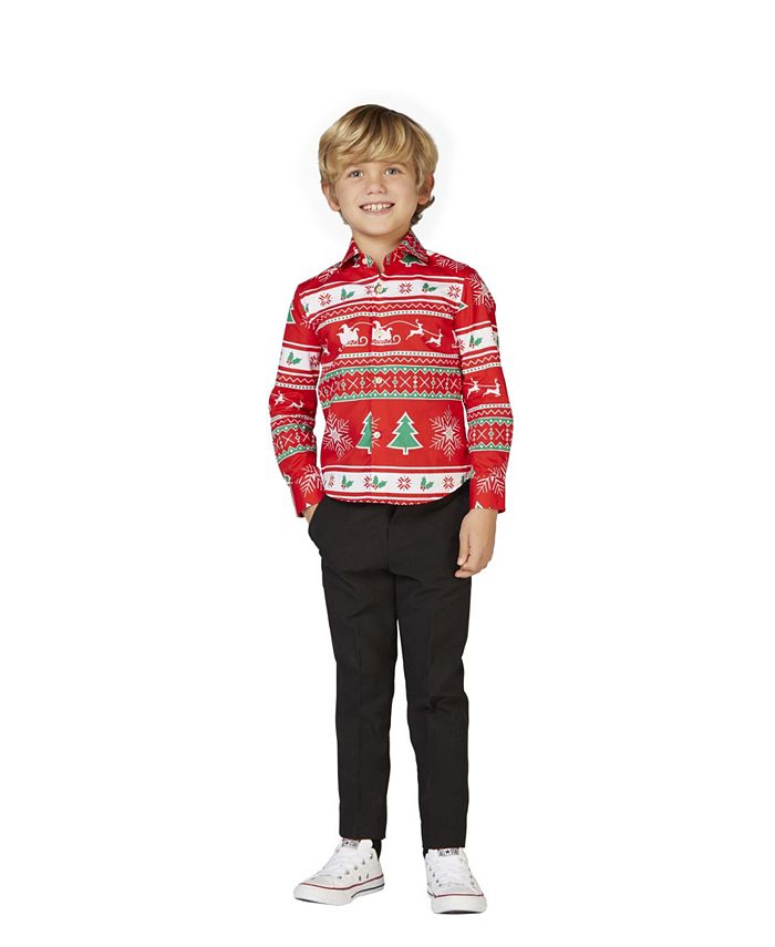 OppoSuits Big Boys Winter Wonderland Christmas Shirt - Macy's