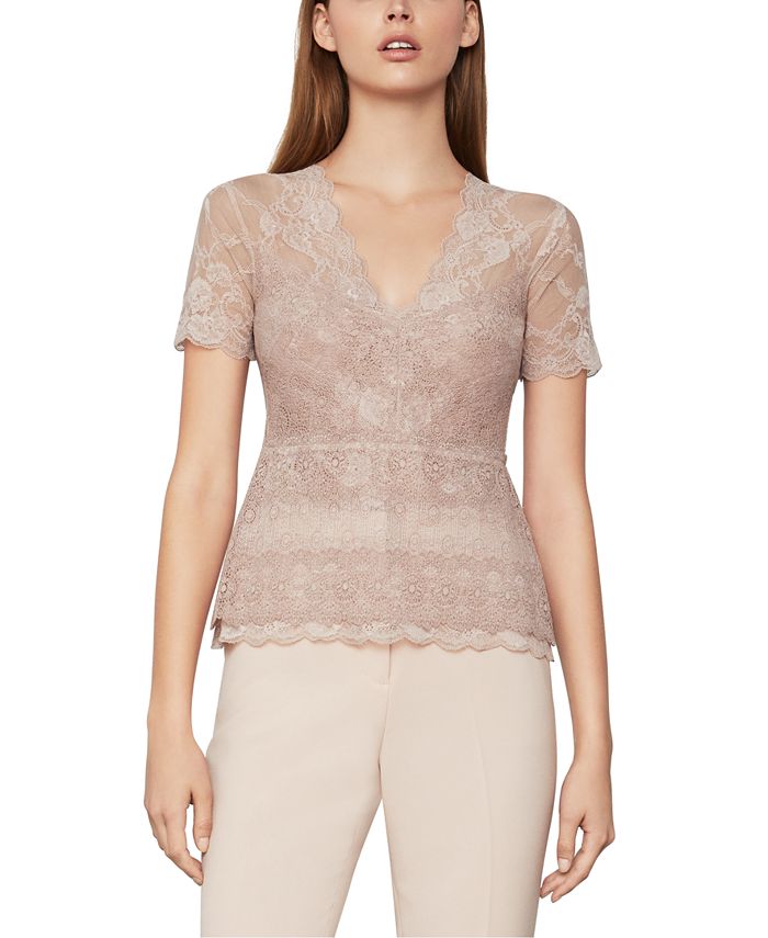 Bcbg scalloped sale lace gown