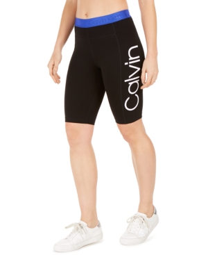 Calvin Klein Performance Logo Bike Shorts In Bold Blue Combo