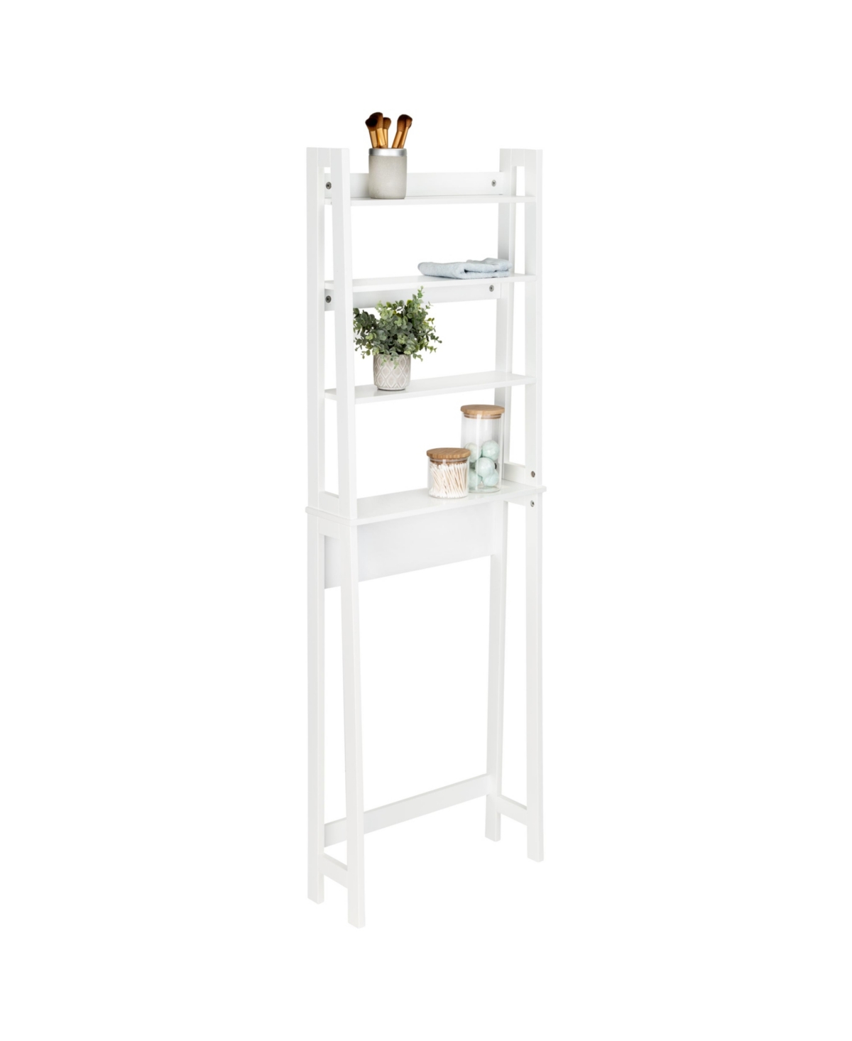 Over-The-Toilet Bathroom Shelving Space Saver - White