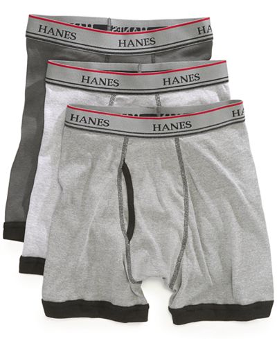 Hanes Platinum Boys' or Little Boys' 3-Pack Contrast-Hem Boxer Briefs