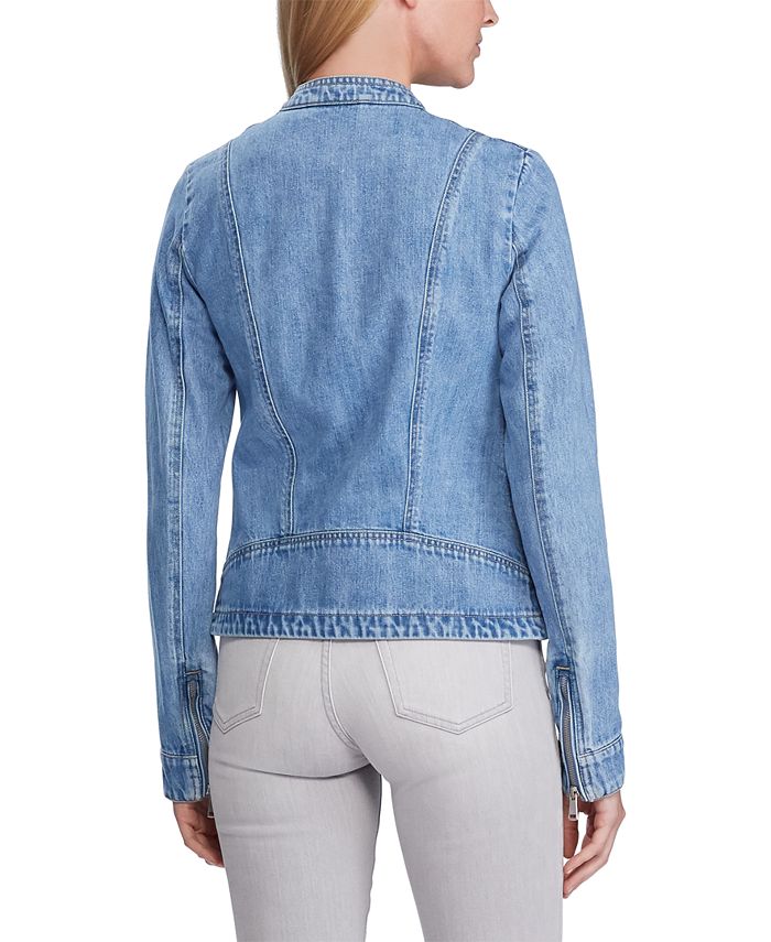 Lauren Ralph Lauren Moto-Inspired Denim Jacket & Reviews - Jackets ...