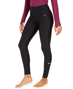 Nike Essential Slim Long Swim Leggings In Black