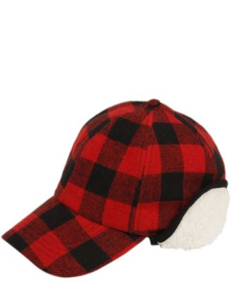 Wool Blend Earflap Cap with Sherpa Lining