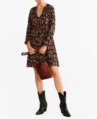 mango paisley print dress