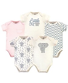 Baby Girl Organic Bodysuits, 5 Pack