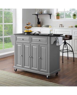 Crosley Solid Black Granite Top Kitchen Cart, Island
