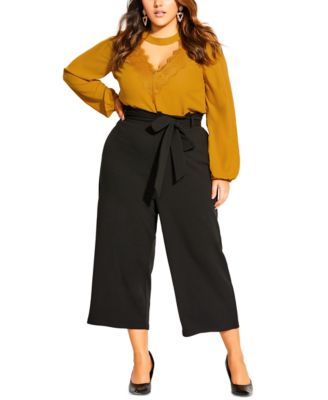 plus size tie waist pants