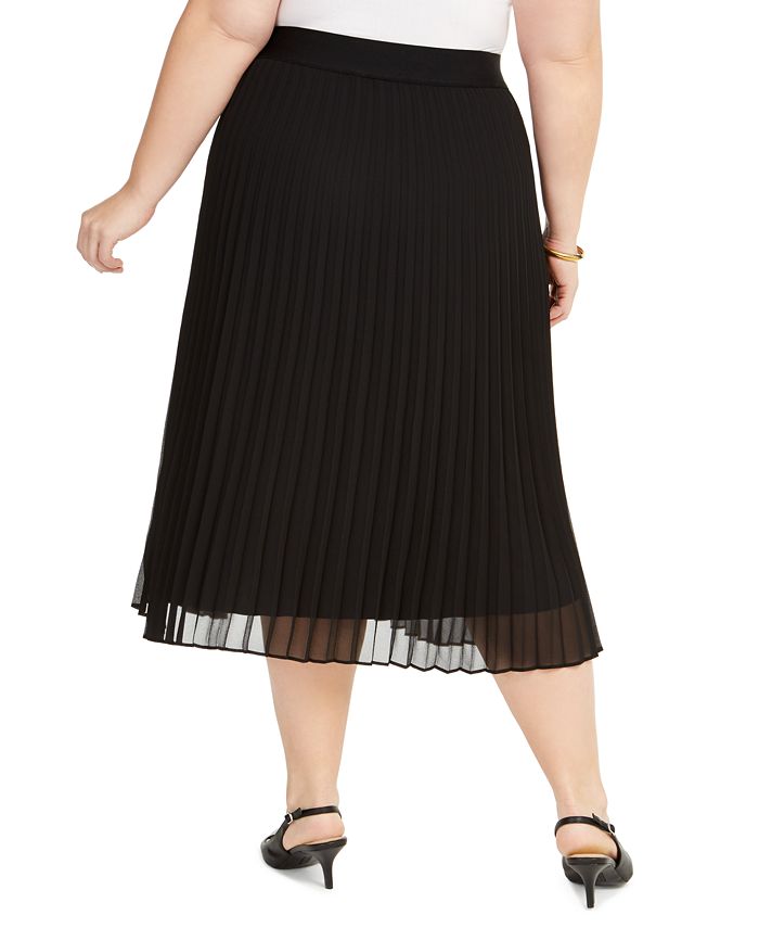 Alfani Plus Size Pleated Midi Skirt, Created for Macy's & Reviews ...