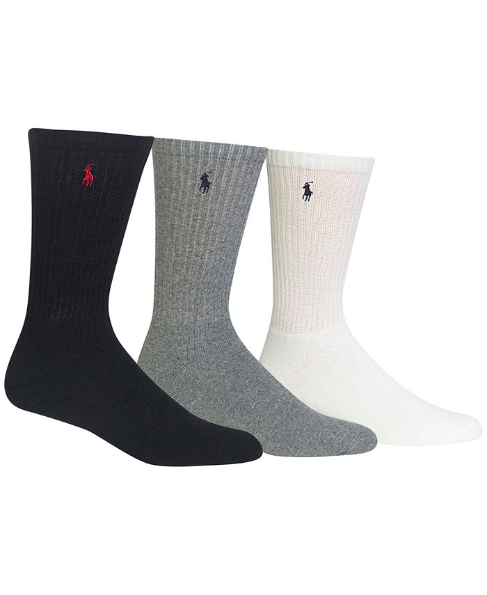 Polo Ralph Lauren - Socks, Extended Size Classic Athletic Crew 3 Pack