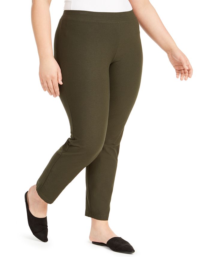 Eileen Fisher Plus Size Slim-Fit Ankle Pants - Macy's