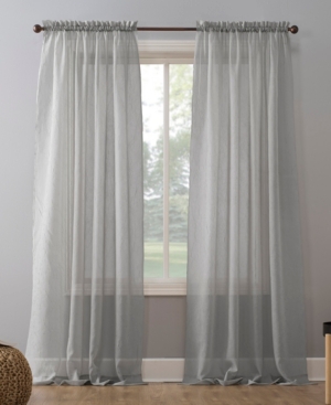 No. 918 Crushed Sheer Voile 51" X 63" Curtain Panel In Silver