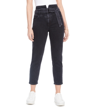 GUESS BELTED 80S STRAIGHT-LEG JEANS