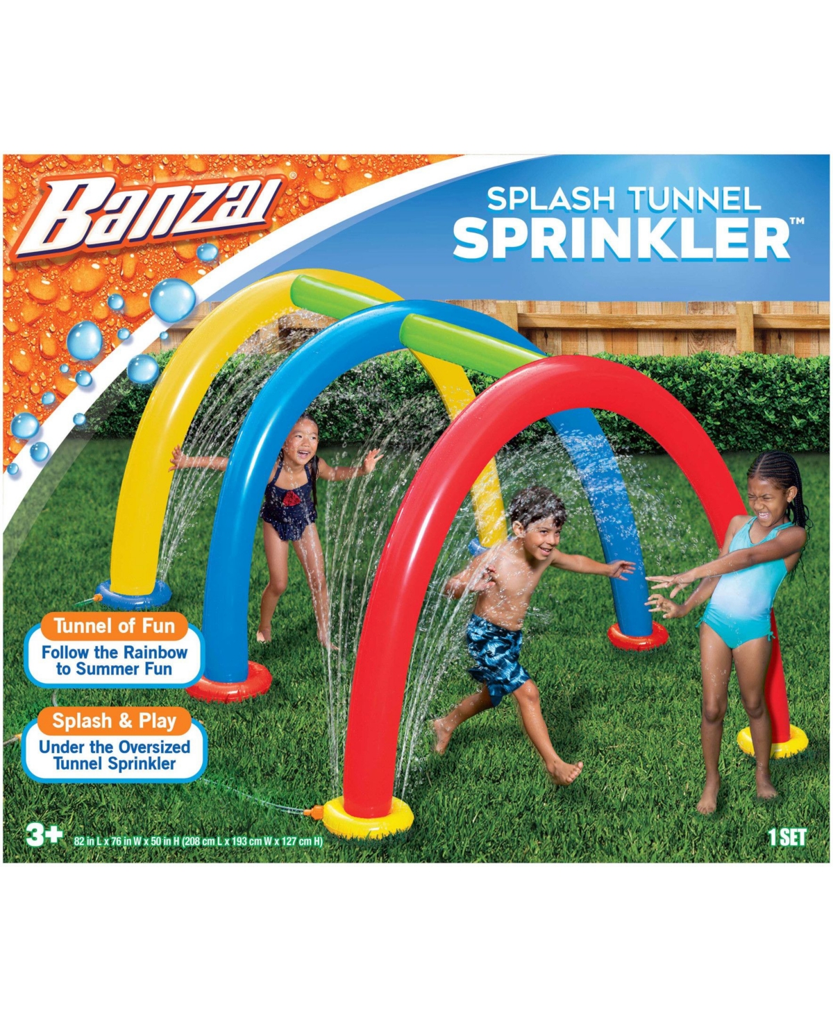 Banzai Splash Tunnel Sprinkler Outdoor Toy In Multi