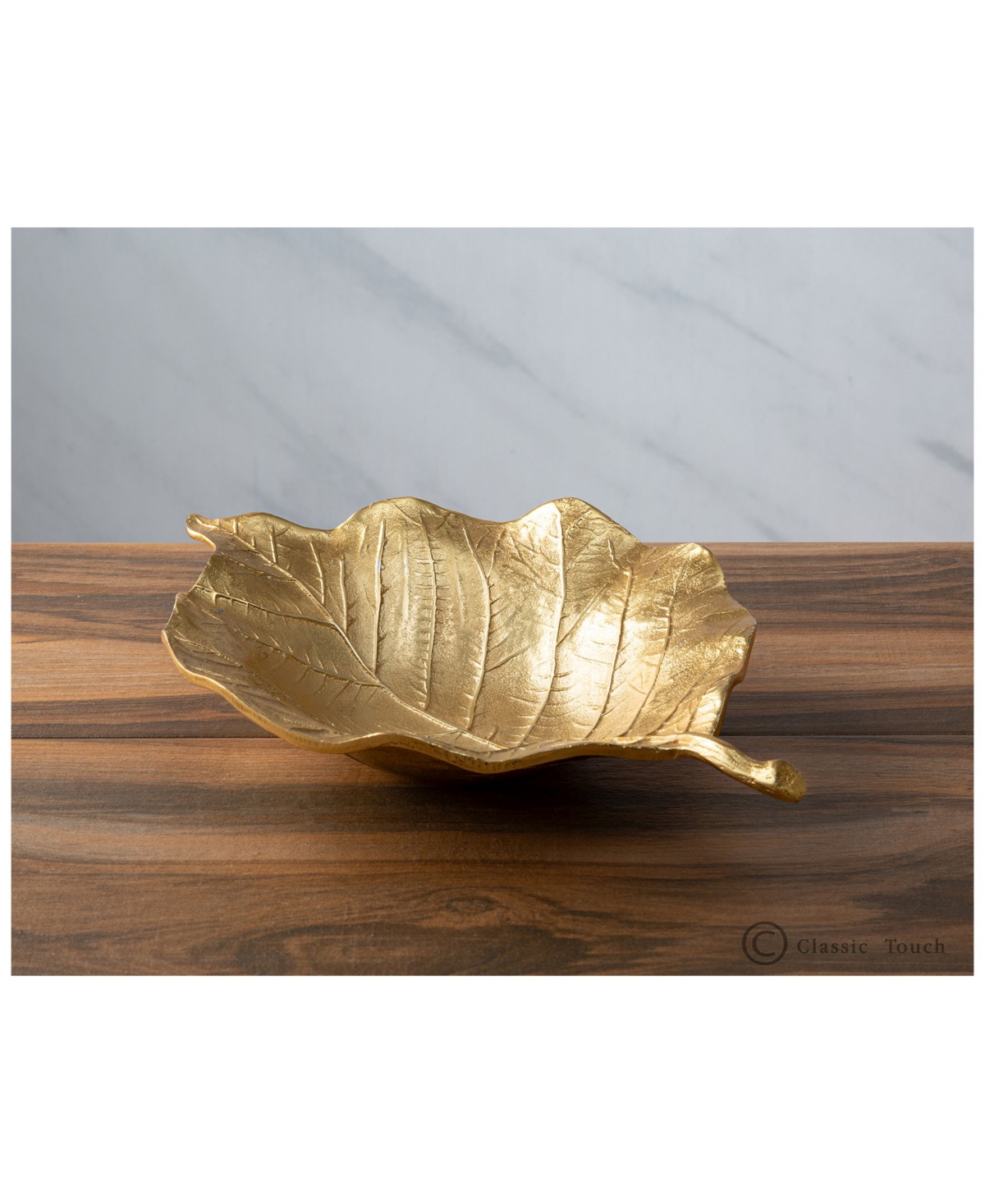 Classic TouchLeaf Shaped Bowl with Vein Design - Gold