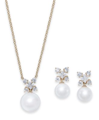 pearl pendant and earring set