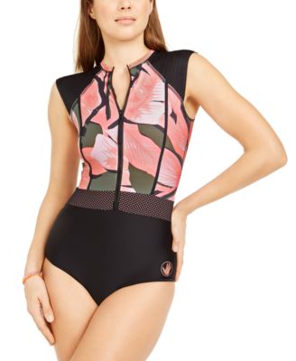 body glove zip up one piece