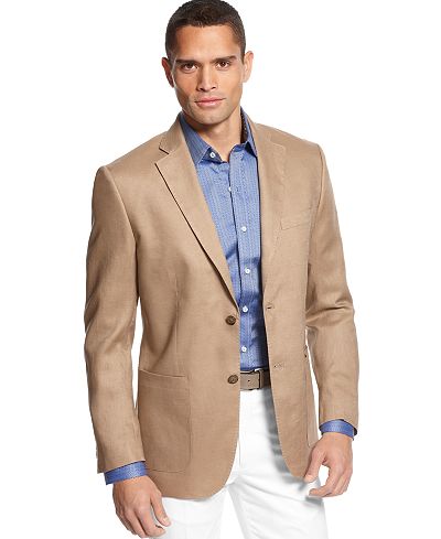 Tasso Elba Island Solid Linen 2-Button Blazer