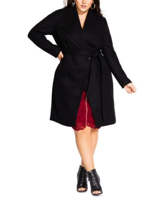 plus size belted coat