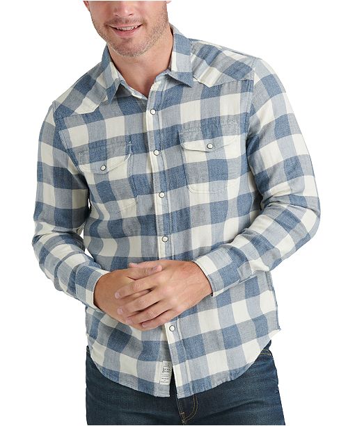 Lucky Brand Men S Western Buffalo Plaid Shirt Reviews Casual