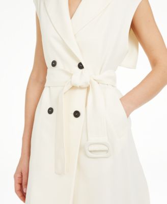 white trench dress