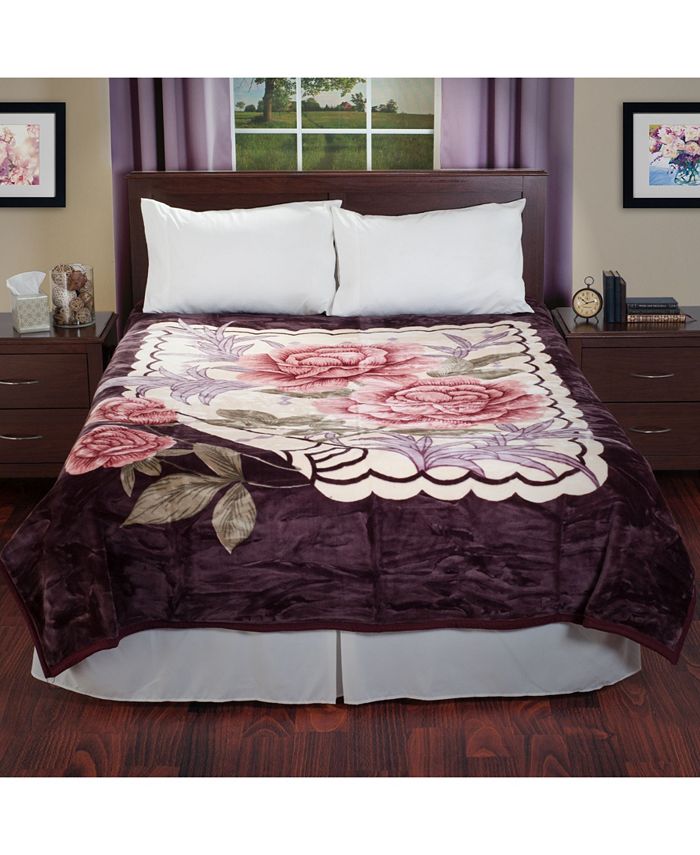 Baldwin Home Rose Heavy Thick Plush Mink Blanket Macy s