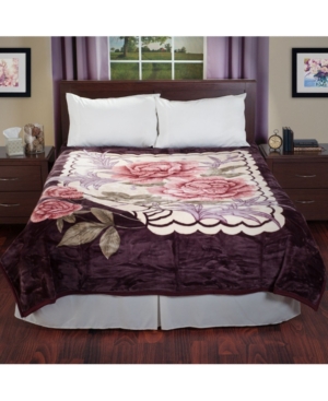Baldwin Home Rose Heavy Thick Plush Mink Blanket Bedding In Multi
