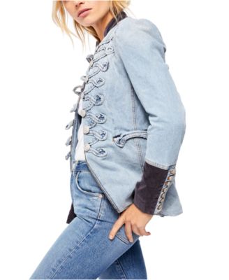 Free People Denim Seamed & Structured Jacket