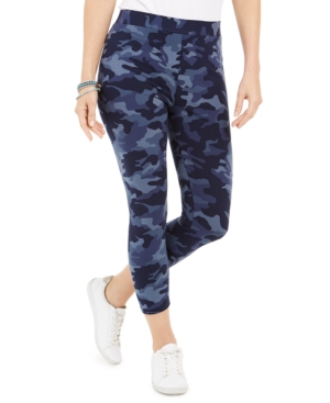 image of Style & Co Camouflage Capri Leggings, Created for Macy-s