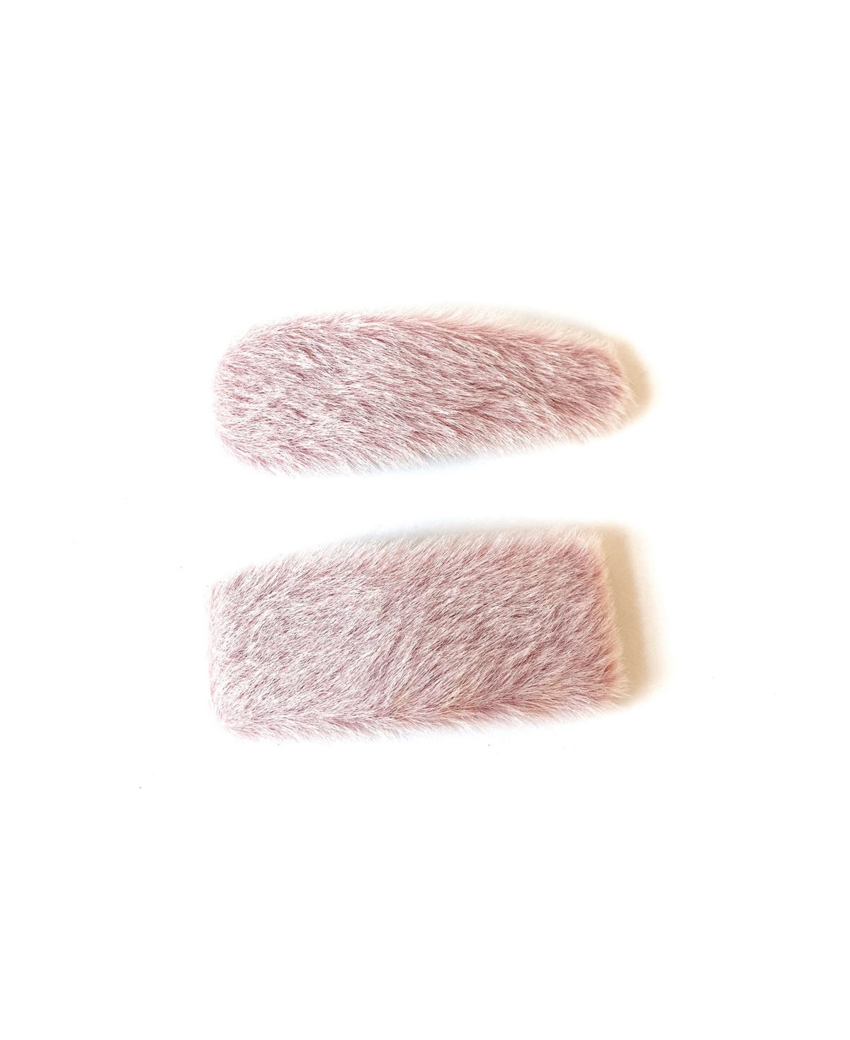 Pastel Faux-Fur Hair Clip Two-Piece Set - Pink