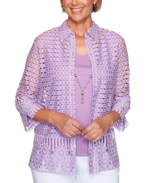 Cases of 5  Alfred Dunner Petite Classics Woven Layered-Look Top