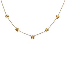 Diamond Flower Statement Necklace (1/3 ct. t.w.) in 18k Gold-Plated Sterling Silver, 16" + 2" extender