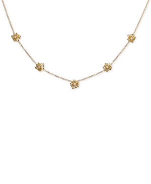 image of Diamond Flower Statement Necklace (1/3 ct. t.w.) in 18k Gold-Plated Sterling Silver, 16