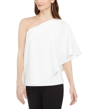 ADRIANNA PAPELL CREPE DRAPED TOP