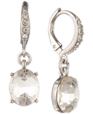 image of Givenchy Silver-Tone Crystal Drop Earrings