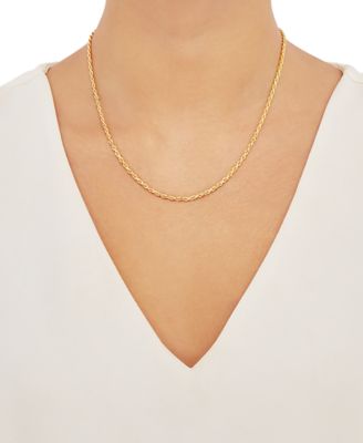 Rope 18" Chain Necklace in 18k Gold-Plated Sterling Silver
