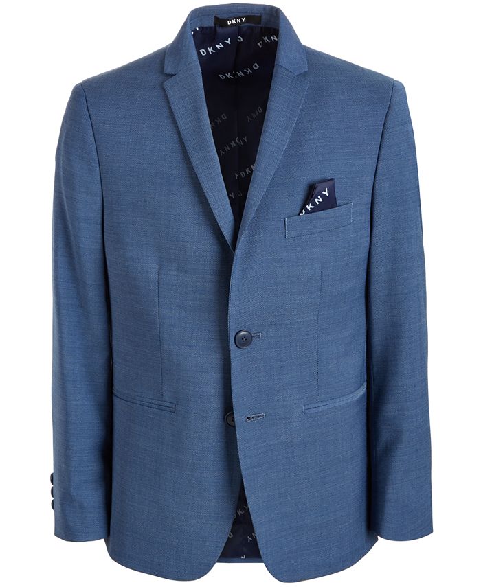 DKNY Solid Blue Suit Jacket, Big Boys & Reviews - Coats & Jackets ...