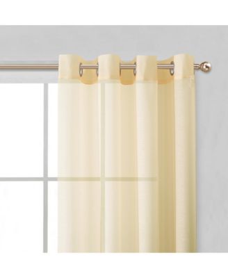 Malibu Linen Look Sheer Grommet Window Panel, 110" x 84"