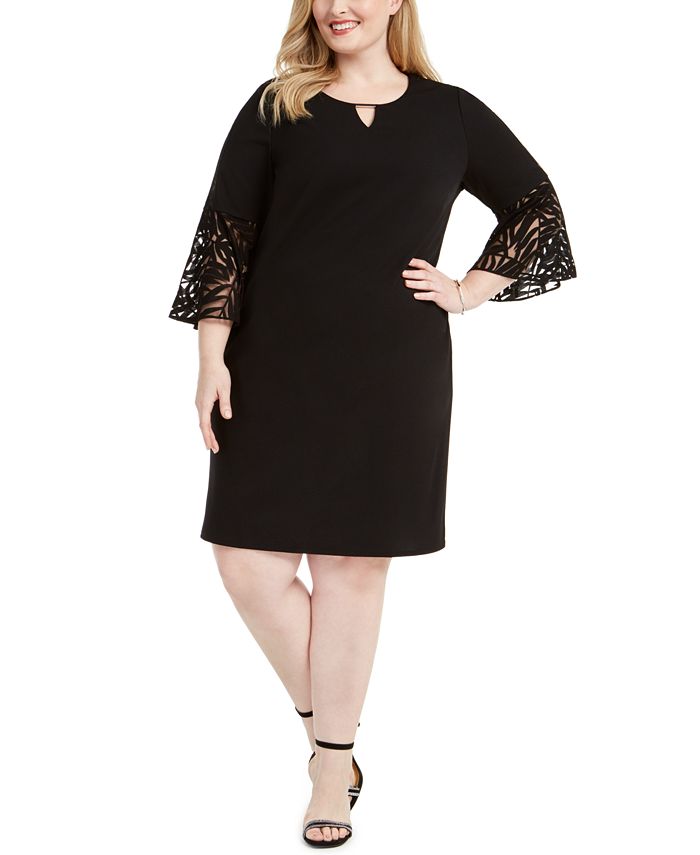 JM Collection Plus Size Bell-Sleeve Sheath Dress, Created for Macy's ...