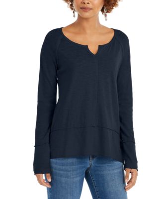 Style & Co - Split-Neck Tunic Sweatshirt, Created For Macy's
