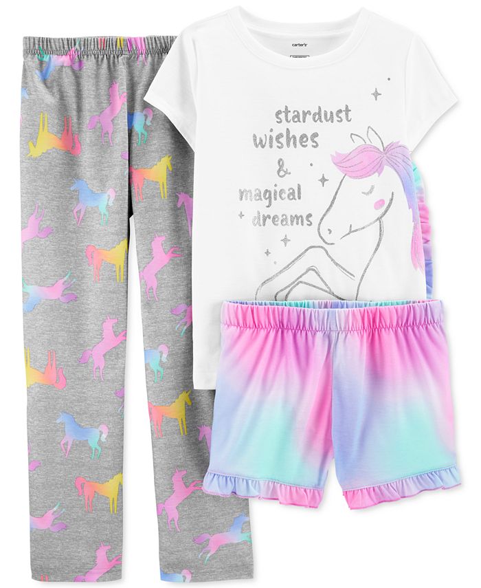 Carter's Little & Big Girls 3-Pc. Unicorn Pajamas Set - Macy's