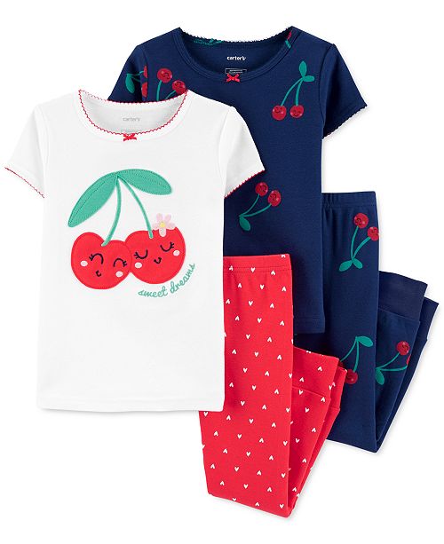 Carter S Toddler Girls 4 Pc Cherries Cotton Pajamas Set Reviews