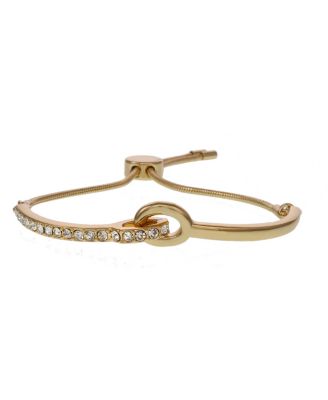 Christian Siriano New York - Christian Gold Tone Slider Bar Bracelets with Crystal Stones