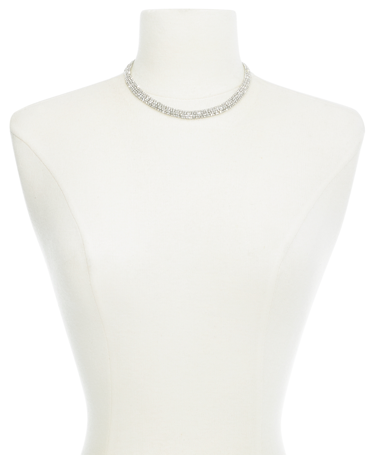 I.n.c. International Concepts Rhinestone Mesh Statement Necklace, + extender, Created for Macy's