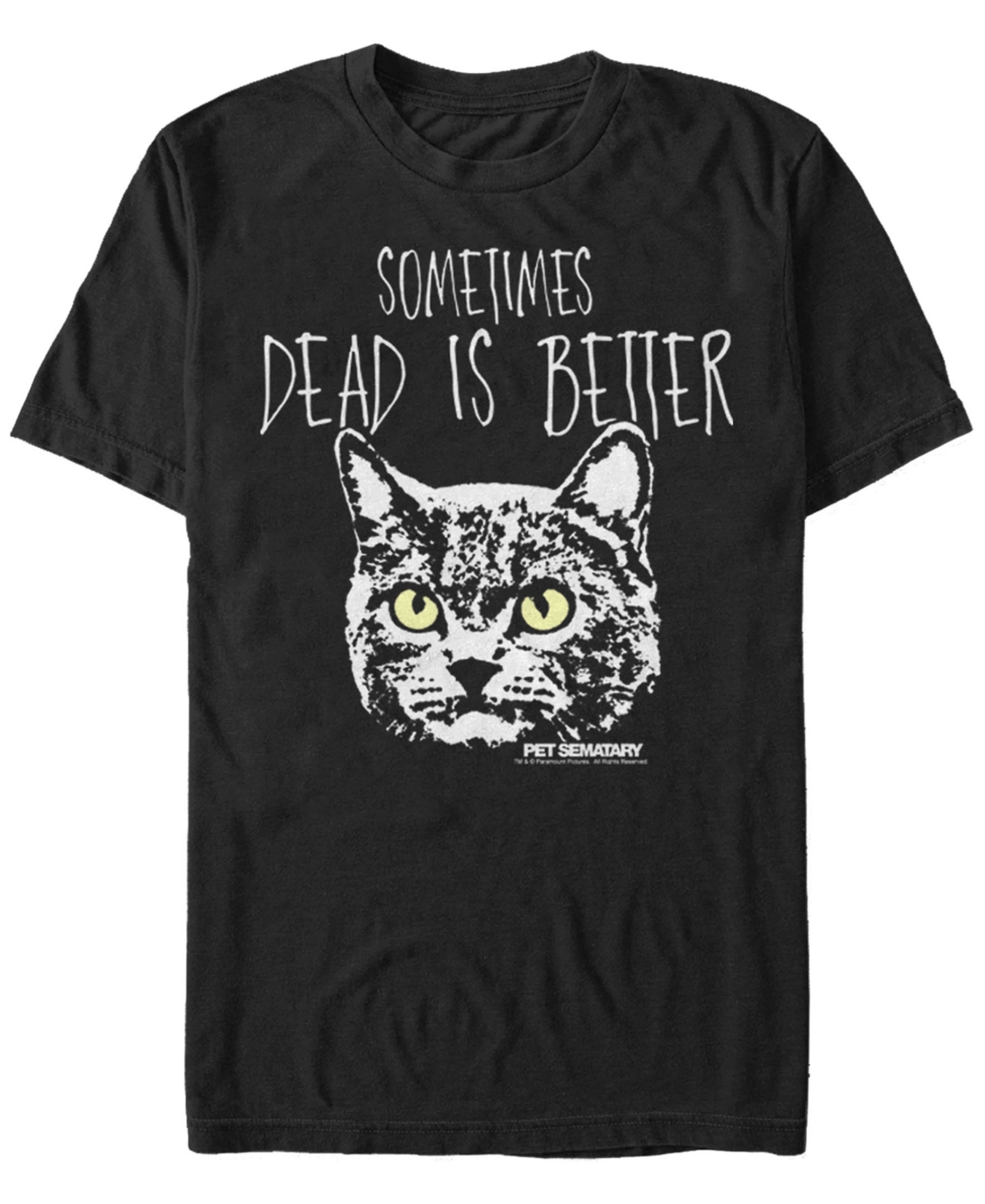 Fifth Sun Men's Chuch Cat Face Dead is Better Short Sleeve T- shirt