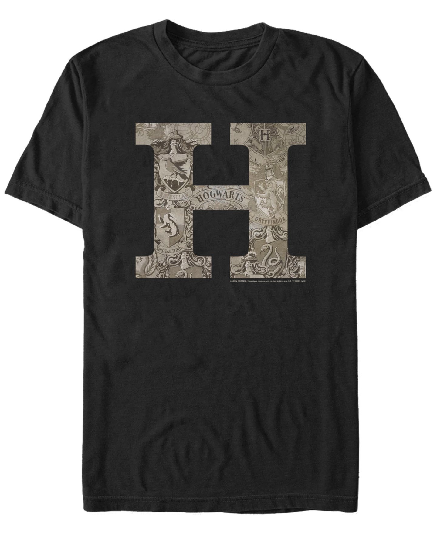 Мужская футболка Fifth Sun Vintage-Like Hogwarts Short Sleeve Crew, цвет: Чёрный — фото 1